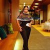 Women Short Cloak Sleeve Rhinestone Bodycon Long Dress Fall Vacation Evening Birthday Night Party Vestidos Sexy Dresses