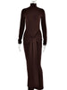Turtleneck Long Sleeve Maxi Dress For Women Irregular Bodycon Long Dress Femme Temperament Evening Dress