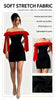 Women Off Shoulder Mini Dress Red Big Bow Spliced Bodycon Short Dresses Elegant Slim Fit Black Little Dress Night Club Party Birthday Outfits Evening