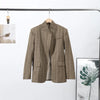 Elegant Stripe Blazer Women Loose Full Sleeve Stand Collar Single Breasted Coats Female Spring Outwear Lady