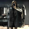 Houndstooth Faux Wool Jacket Women Korean Loose Elegant Double Breasted Suit Overcoat Winter Thick Warm Blend Outerwear