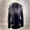 Leather PU Snake-skin Imitation Jacket Turn Down Collar Biker Moto High Street Zip-up PU Short Coat for Women's Winter Autumn