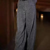 Gray Woolen Suit Pants Women's Winter European Design Fine Flash High Waist Versatile Trousers