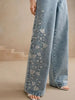 Women's Plus Size Y2K Straight Leg Jeans Stretch Washed Denim Embroidery Design Comfortable