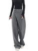 Houzhou Women Wide Suit Pants High Waist Gothic Japanese Style Baggy Black Trousers Irregular Straight Pants Casual Streetwear