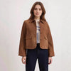 Retro Brown Suede Lapel Zippered Short Jackets Women's Casual Full Sleeves Pocket Loose Coats Spring Daily Commute Outwear
