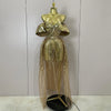 Sparkle Gold Diamonds Sequins Mesh See Through Long Dress Women Birthday Party Gown Sexy Nightclub Singer Stage Costume