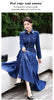 French Heavy-duty shirt collar long-sleeve denim dress for women, spring commute casual elegant waist Vestidos