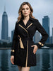 European American Style Double-Breasted Trench Coat, Elegant Thin Jacket for Women - Spring Autumn Street Wear Quality
