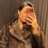 Retro Faux Fur Women Coat Urban Thicken Lapel Long Sleeve Single Breasted Female Outwear Autumn Winter Chic Lady Jacket