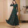 Spring Autumn Gold Velvet Long Sleeve Dress For Women High Grade Green Plush Jacquard Long Dress Female Elegant Dresses 4XL