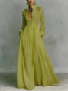 Single Breasted Ladies Pocket Dresses Elegant Stand Collar Long Sleeve Party Dress, Women Spring Solid Casual Dresses