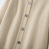 Spring Women's Cardigan 100% Cashmere Knitted Sweater Chic Tops Cashmere Coat Casual O-Neck Loose Women Cardigan