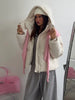 Winter Puffy Warm Women's Padded Coat Detachable Hooded Full Sleeve Zip-up Cropped Cotton Coats Lady Solid Thicken Jacket