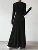 Knitted Long Sleeve A-Line Dress Slim Fit Solid Color Street Style Women's Dress Comfortable Casual Elegant Commute