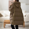 Lagabogy Winter Women White Duck Down Jacket Casual Loose Over Size Warm Parka Female Drawstring Hooded Puffer Coat