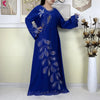 African Clothes Women Dashiki Dress Chiffon Abaya Long Sleeves Dress Islamic Casual Clothing Women Diamond Muslim Long Dress