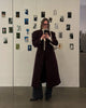 Elegant Women's Woolen Overcoat Solid Lapel Double Breasted Full Sleeve Long Coat Autumn Winter Lady Outwear