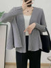 Versatile Pleated Jacket For Women Spring Long Sleeves Solid Color Cardigan Female Casual Coats 2DB1618