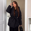 Warm Women's Puffy Quilted Hooded Long Cotton Coat Loose Solid Stand Collar Lace Up Zipper Overcoats Winter Lady Outwear