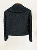 High Street Runway Designer Jacket Women's Beaded Floral Jacquard Trimmed Jacket