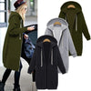 Women's Autumn Winter ThickenHoodies Parkas Loose Hooded Jackets Zipper Pocket Maxi Size Sweatshirt Sports Dresses Outwear