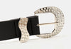 American Y2K Retro Rhinestones Belt Women Punk Hip Hop Rock Style Jeans Belts Black PU Leather Needle Buckle Belt