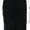 Patchwork Sexy Hollow Out Sheer Mesh Women Maxi Dress Turtleneck Ruched Dress Spring Slim Elegant Party Evening Dress