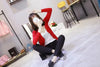 6XL Plus Size Women Knitted Cardigan Coat Solid Color Red Winter Casual V-Neck Long Sleeve Crochet Knit Sweater Coat Female Top
