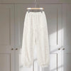 Loose Fit Lace Pants Women's Elastic High Waist Lounge Trousers Spring Lady Bohemian Casual Bottoms