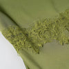 Olive Green Satin Maxi Dress Women Elegant Shawl Design Lace Trim Asymmetrical Hem Ruched Bodycon Formal Dinner Gown