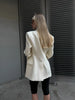 Women's Autumn Winter Slim Waist Chic Blazer Coats Office Ladies Double Breasted Suits Jacket Women Clothing
