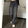 Women Loose Jeans Female High Waist Streetwear Designer Wide Leg Trousers Female Classic Gray Goth Straight Leg Pants