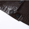 Y2K Punk Embossed Leather Coat Pants Set Women's Chic Lapel Cropped Jacket Matching High Waist Pant Streetwear Lady Outfit