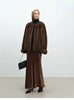 Autumn Winter Short Elegant Thick Warm Soft Brown Faux Mink Fur Coat Women Long Sleeve Modern Chic Fluffy Jacket