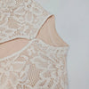 Hollow Out Long Sleeve Cocktail Dress for Women Winter Stand Collar Club Party Dresses Lace Elegant Dresses