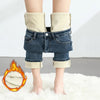 Women's Winter Fleece Warm Jeans Retro Elastic Thickened Comfortable Straight Korean Casual Female Velvet Denim Pants