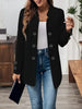Autumn and Winter Women's Blazers Casual Suit Black Jacket Three-plate Double Button Top Office Coat for Female