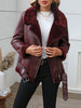 Winter Women Faux Fur Leather Jacket Casual Lady Thick Warm Leather Coat High Street Motorcycle Outwear