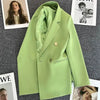 Spring Autumn Long Sleeve Female Blazer Double Button Jacket Ladies Business Work Wear Formal Coat Women Outerwea