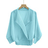 Pleated Cropped Blazer Women Batwing Sleeve Open Front Button Cardigan Jacket Elegant Office Casual Coat