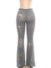 Knit Irregular Ripped Pants Women Autumn Sexy Hottie Wild Solid Hip-Hop Street Clubwear Skinny Bottom