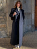 Women's Long Jackets V-neck Striped Oversized Woolen Thicken Coats Autumn Female Full Sleeves Loose Jacket Autumn Outerwears