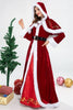 Deluxe Classic Mrs. Claus Christmas Costume Xmas Party Santa Claus Cosplay Women Red Dress Christmas Queen Carnival Party Dress