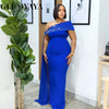 Street Women Diamonds Rhinestones Skew Collar Bodycon Maxi Long Dress Fall Vacation Evening Party Dresses Vestidos