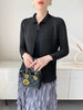 Yellow Pleated Women's Elastic Slim Cardigan Coat Autumn Outerwear Stand Collar Jacket 2DB3894