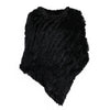 Women's 100% Real Natural Rabbit Fur Knitted Pullover Poncho Lady Cape Genuine Fur Shawl Warm One Size