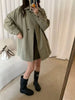 Mid-length Trench Spring and Autumn Retro Korean-style Turn-down Collar Design Loose and Casual Women's Coats