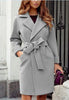 Women's Winter Coat Jaet Irt Tops Street Sle Thiened Cotton Wool Blend Knot Splicing Design Ladies Outwear