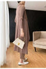 Pleated Long Trench Thin Temperament Solid Color Big Lapel Open Stitch Coat Female Coat Autumn 2C785